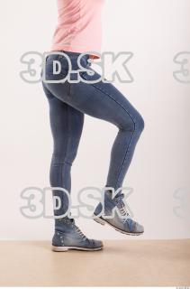 Knee flexing pose blue jeans of Oxana  0003